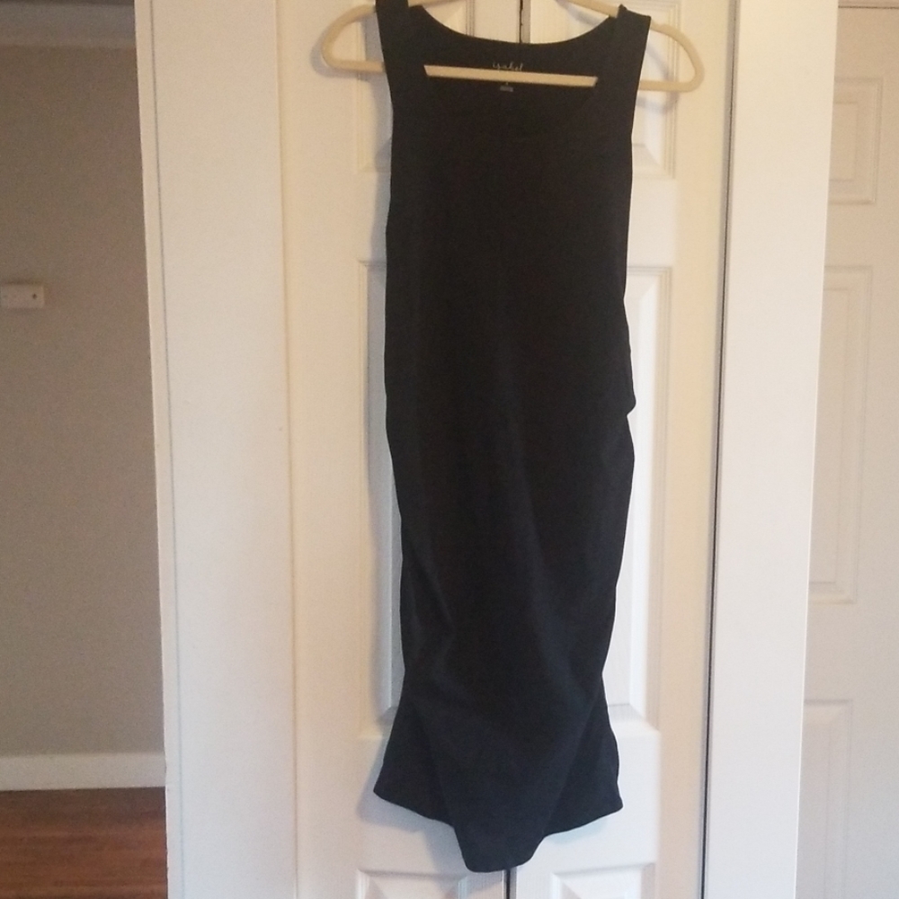 Sleeveless Midi Dress with Side Rouching